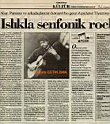 Alan Parsons Project News in Cumhuriyet Newspaper, Istanbul 2000