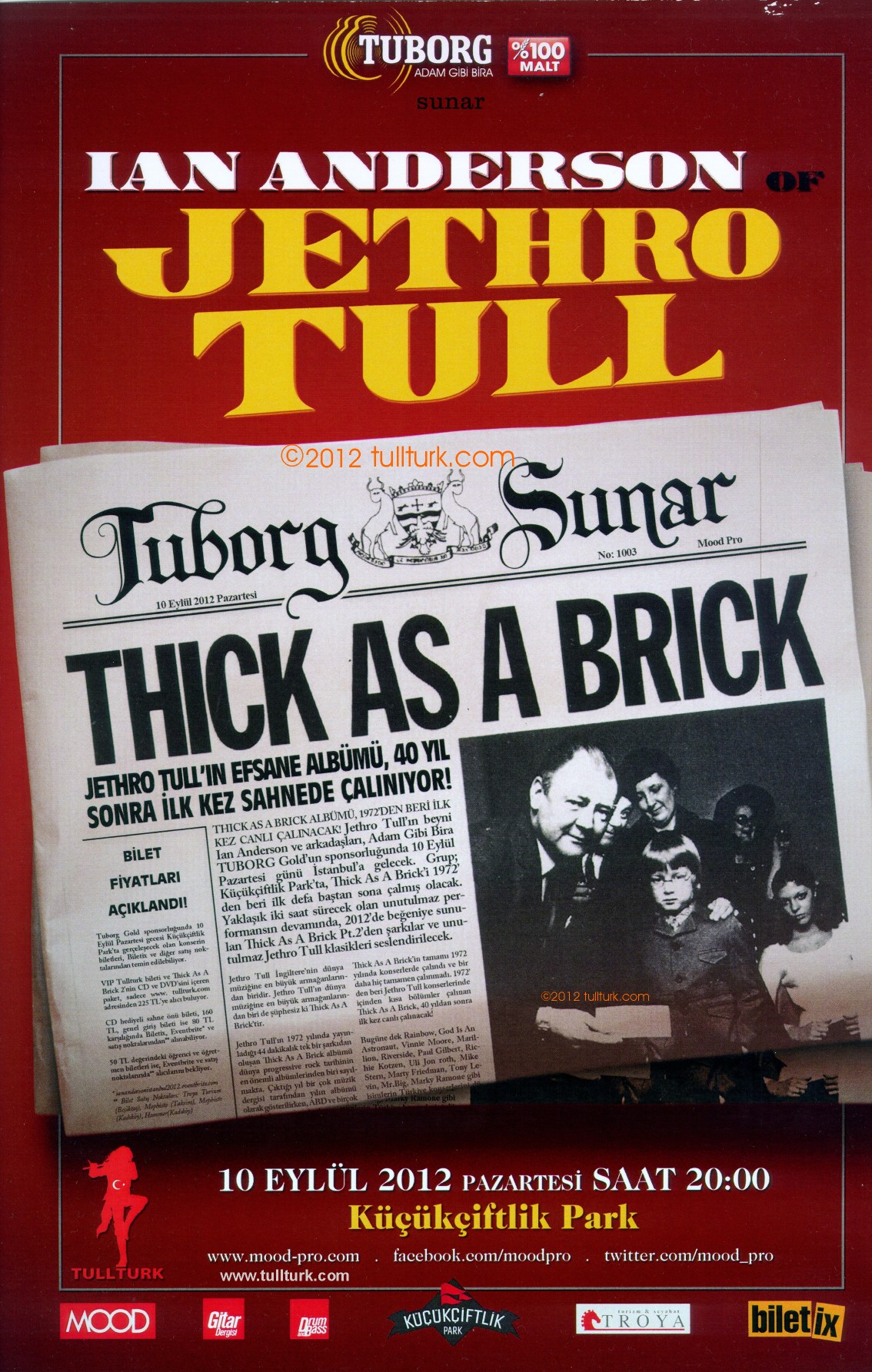 Ian Anderson Band THICK AS A BRICK Istanbul Concert, 10 September 2012